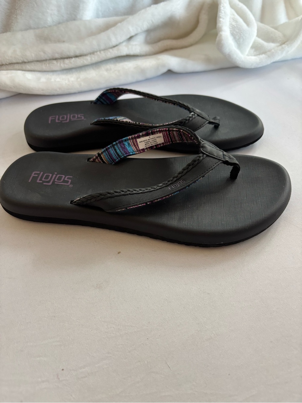 FLOJOS Maddy Flip Flops Sandal 9 Black